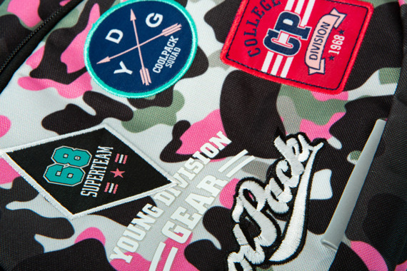 Zestaw Coolpack Camo Pink Badges - plecak Dart i piórnik Campus