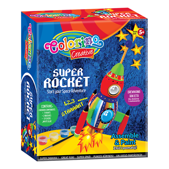 Zestaw kreatywny drewniana „Super rakieta” Colorino Kids 36803PTR	
