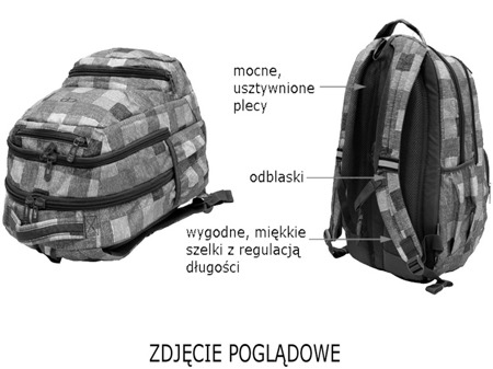 Zestaw szkolny Coolpack Grey twist - plecak Smash i piórnik Clever