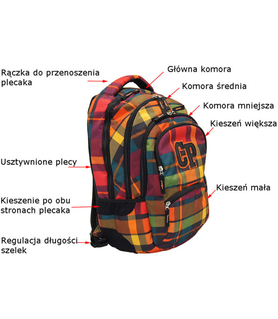 Zestaw szkolny Coolpack Sunset check - plecak College i piórnik Campus