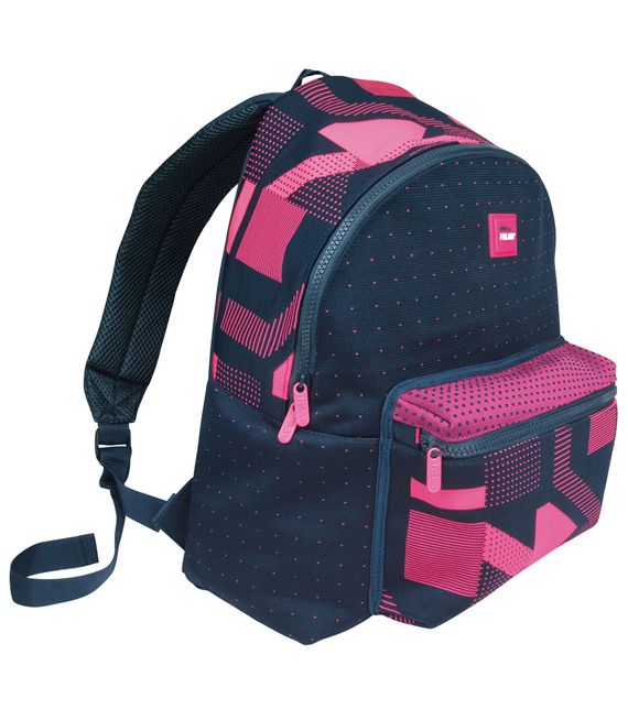 Zestaw szkolny Milan Knit różowy - plecak duży 21L i piórnik mały i płaski 