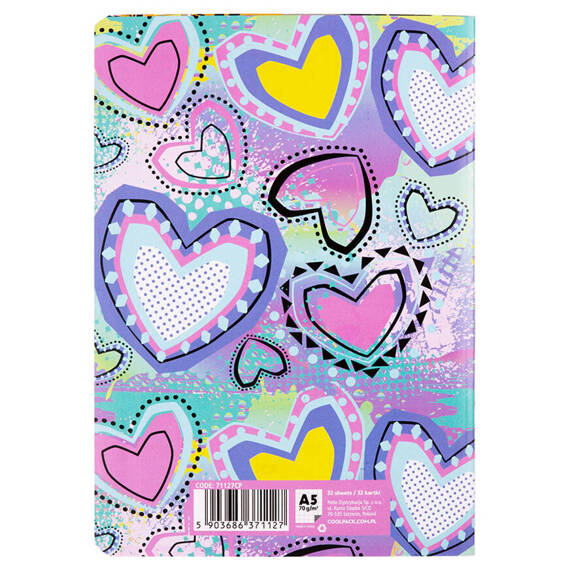 Zeszyt A5 32 kartkowy w kratkę Coolpack Pastel Heart 71127CP