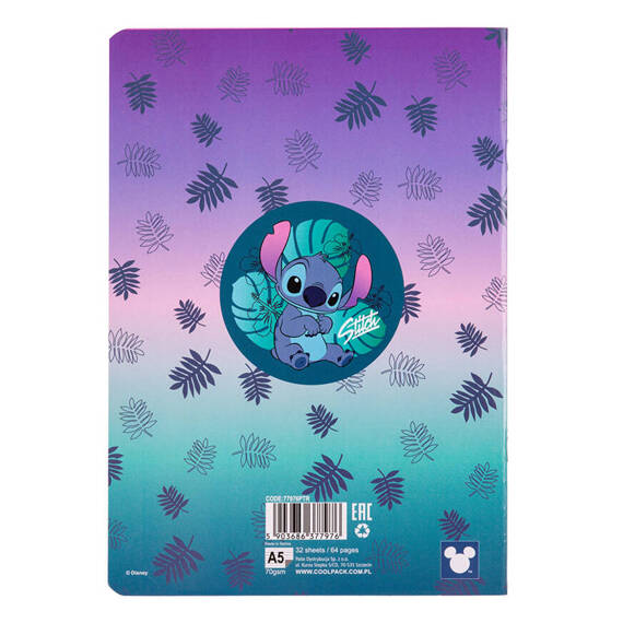 Zeszyt A5 32 kartkowy w linię Coolpack Disney Core Stitch 77976PTR