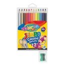 Kredki ołówkowe okrągłe Jumbo 12 kolorów + temperówka Colorino Kids 33107PTR
