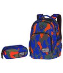 Zestaw młodzieżowy Coolpack 2018 Camouflage Tangerine - plecak Break i piórnik Clever