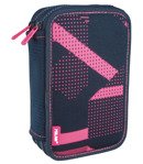 Zestaw szkolny Milan Knit różowy - plecak duży 21L i piórnik 2-poziomowy duży z wyposażeniem 